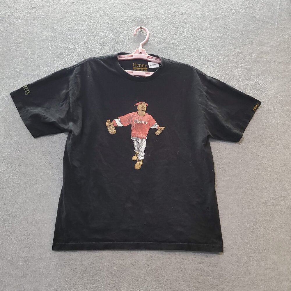 Henny Men‎ Shirt Large Black Tupac Short Sleeve Tee